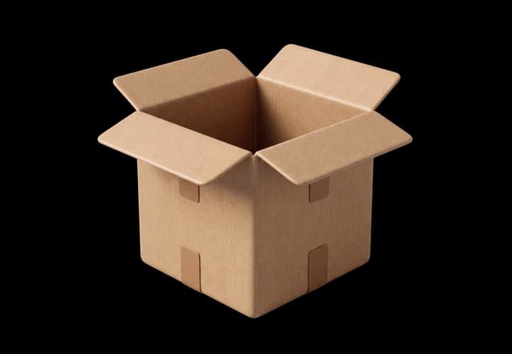 Caja de cartón abierta